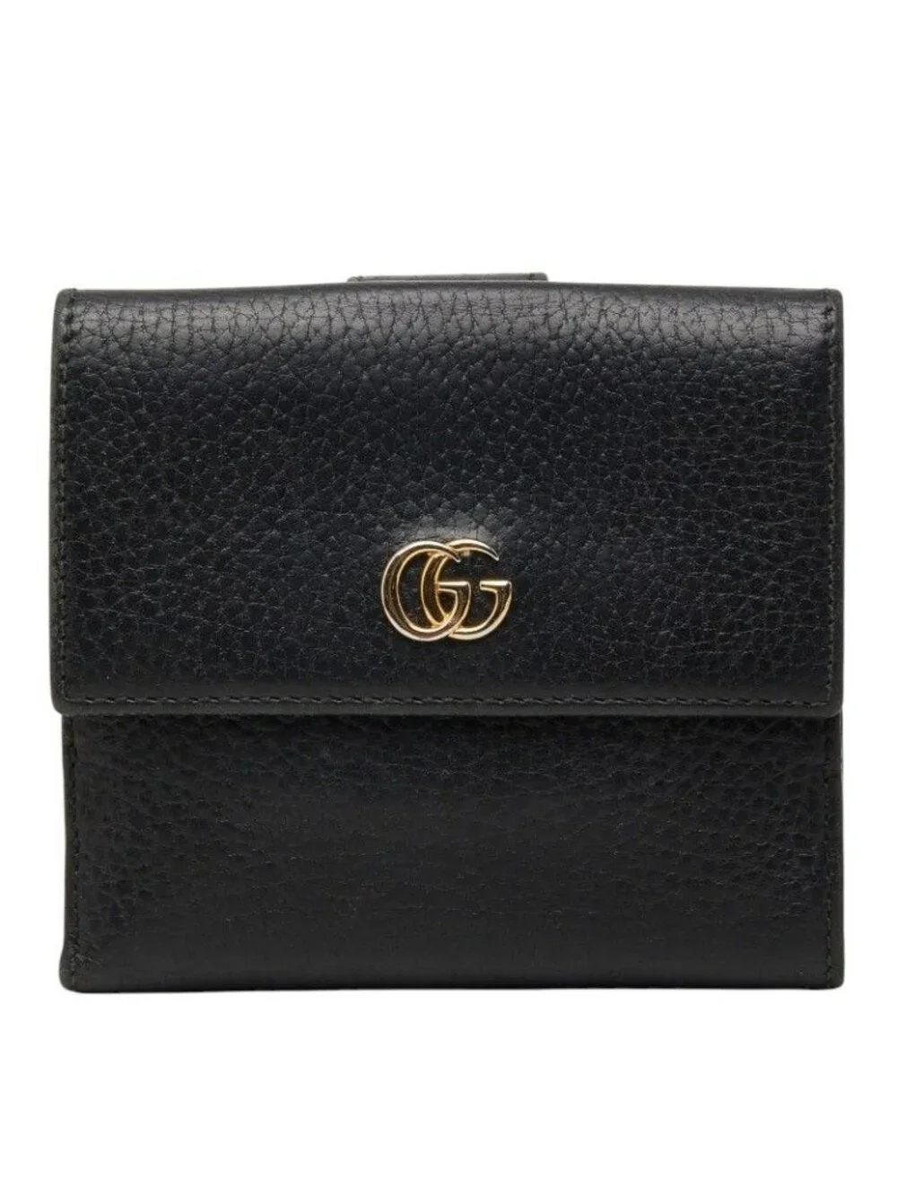 Gucci GG Marmont Compact Wallet Bifold Black Leather